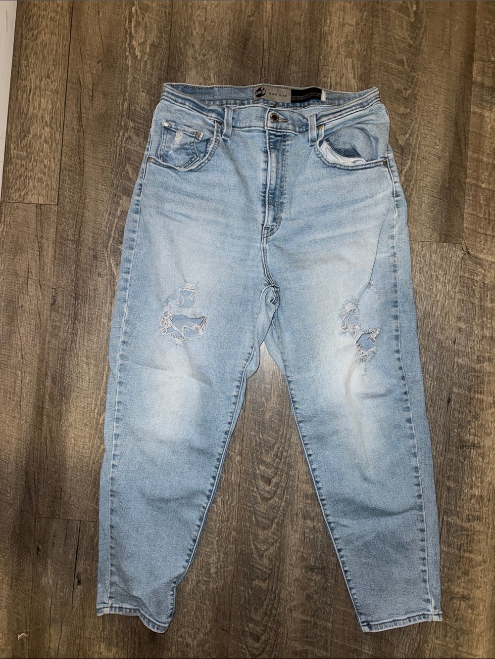 Light Blue Distressed Boyfriend Jeans for Women
